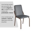 Ver imagem 6 de Kit 4 Cadeiras para Sala de Jantar Malibu Cinza Grafite/Marrom