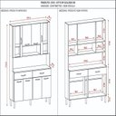 Ver imagem 3 de Armário para Cozinha 100% MDF 8 Portas Golden Plus Marrom/Freijó/Supremo