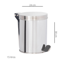 Ver imagem 3 de Lixeira em Aço Inox 15l Pedal Redonda