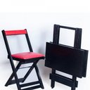 Ver imagem 2 de Mesa Dobrável com 4 Cadeiras Estofadas 70x70 Vermelho