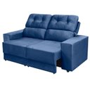 Ver imagem 4 de Sofá Retrátil e Reclinável 180cm Veludo Oslo Azul