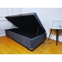 Ver imagem 4 de Cama Box Baú Blindada com Colchão Riviera Molas Ensacadas 25cm:suede Cinza/solteiro