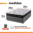 Ver imagem 3 de Cama Box Casal Espuma AG65 Double Face Belga 138x188x57cm Herval - Suporta até 150kg por Pessoa
