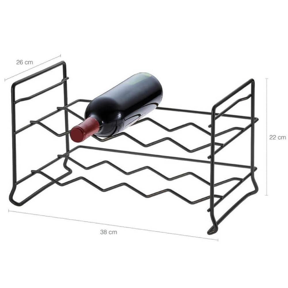 Kit 2 Suportes 16 Garrafas Vinho Aramado Grafite Adega Empilhável Horizontal Schmitt - 3