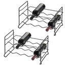 Ver imagem 1 de Kit 2 Suportes 16 Garrafas Vinho Aramado Grafite Adega Empilhável Horizontal Schmitt