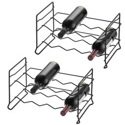 Kit 2 Suportes 16 Garrafas Vinho Aramado Grafite Adega Empilhável Horizontal Schmitt - 1