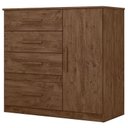 Ver imagem 4 de Guarda Roupa Casal Panamá com Cômoda Vênus e Armário Multiuso New Íris Castanho Wood – Moval