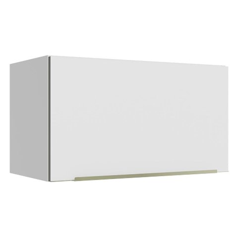 Armário Aéreo Madesa Lux 60 cm 1 Porta Basculante Branco/Branco Veludo