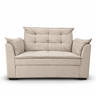 Sofá Namoradeira 3 Lugares Moderno Sala Recepção Confortável Luxo Linho:linho Bege - 4