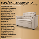 Ver imagem 5 de Sofá Namoradeira 3 Lugares Moderno Sala Recepção Confortável Luxo Linho:Linho Bege