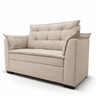 Sofá Namoradeira 3 Lugares Moderno Sala Recepção Confortável Luxo Linho:linho Bege - 2