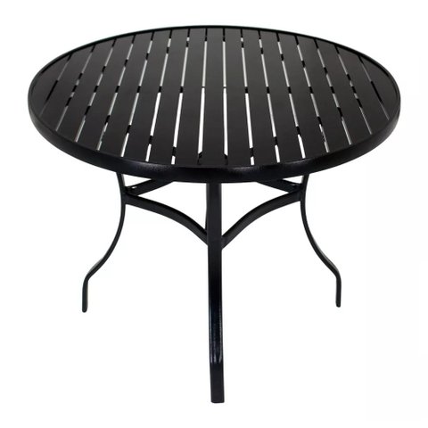Mesa com Tampo Ripado Alumínio para Cozinha, Edícula e Piscina Trama Original