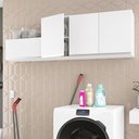 Ver imagem 2 de Kit Área de Serviço e Lavanderia com 02 Armários Aéreo 120cm e 80cm 100% Mdf Branco - Abmaza