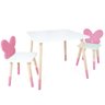 Mesa Infantil de Madeira Borboletinha com 2 Cadeiras - Rosa - 1