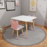 Mesa Infantil de Madeira Borboletinha com 2 Cadeiras - Rosa - 4