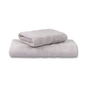 Jogo de Toalha 2 Peças - Banho + Rosto - Vanilla - Super Soft - 100% Algodão - Buddemeyer Cor: Cinza