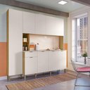 Ver imagem 3 de Armário de Cozinha Compacta 9 Portas e 1 Gaveta 200cm Milla Freijó-soft - Pallazio