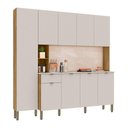 Ver imagem 1 de Armário de Cozinha Compacta 9 Portas e 1 Gaveta 200cm Milla Freijó-soft - Pallazio