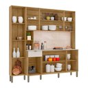 Ver imagem 2 de Armário de Cozinha Compacta 9 Portas e 1 Gaveta 200cm Milla Freijó-soft - Pallazio