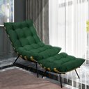 Ver imagem 2 de Kit Poltrona e Puff Costela Suede Verde Base Metálica - Pallazio