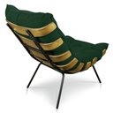 Ver imagem 6 de Kit Poltrona e Puff Costela Suede Verde Base Metálica - Pallazio