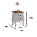 Ver imagem 2 de Mesa de Cabeceira Bombê Linz 2 Gavetas 65 X 50 X 40 Cm (a X L X P) - Cor Offwhite/imbuia Glazer
