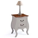 Ver imagem 1 de Mesa de Cabeceira Bombê Linz 2 Gavetas 65 X 50 X 40 Cm (a X L X P) - Cor Offwhite/imbuia Glazer