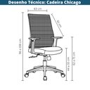 Ver imagem 5 de Cadeira Giratória Nr-17 Diretor Office C- Braços Chicago Rivatti Tela Mesh Preta Base Rodizio