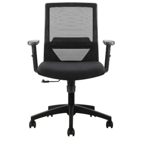 Cadeira Giratória Nr-17 Diretor Office C- Braços Chicago Rivatti Tela Mesh Preta Base Rodizio