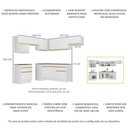 Ver imagem 4 de Armário de Cozinha Completa de Canto com Rodapé Veneza Multimóveis V2106 Branco/Dourado