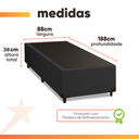 Ver imagem 3 de Cama Box Solteiro 0,88m e 38cm de Altura Suede Prince Preto