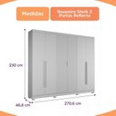 Ver imagem 3 de Guarda-Roupa Casal 4 Portas MDP 2 Portas Reflecta 3 Gavetas Essence Yescasa