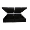 Cama Box Baú Queen Size Bipartido Corino Preto 42x158x198 - 3