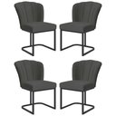 Ver imagem 1 de Kit 4 Cadeiras Jantar Flor Mesa Cozinha Reforçada Base Metal Preta Cor:cinza