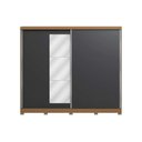 Ver imagem 4 de Guarda Roupa Casal 2 Portas de Correr (1 C/ Espelho) e 4 Gavetas C/ Pés Cb01t583 Canela/grafite -