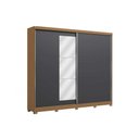 Ver imagem 2 de Guarda Roupa Casal 2 Portas de Correr (1 C/ Espelho) e 4 Gavetas C/ Pés Cb01t583 Canela/grafite -