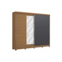 Ver imagem 3 de Guarda Roupa Casal 2 Portas de Correr (1 C/ Espelho) e 4 Gavetas C/ Pés Cb01t583 Canela/grafite -