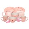 Kit Para Café da Manhã de Porcelana Hauskraft Lamour Rosa 10 Peças - 1