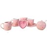 Kit Para Café da Manhã de Porcelana Hauskraft Lamour Rosa 10 Peças - 2