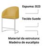 Banco Banqueta Alta Poltrona Mia Base de Metal Branca Suede Amarelo - 3