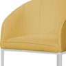 Banco Banqueta Alta Poltrona Mia Base de Metal Branca Suede Amarelo - 2