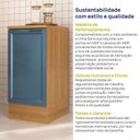 Ver mais imagens de Balcão Planejado 1 Porta 41cm com Tampo Soho CabeCasa MadeiraOriginals Freijó/Azul