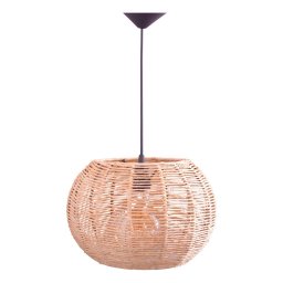 Pendente Luminária Teto Bola Pequena Palha de Milho 32x21:fibra Natural/110v/220v - 1