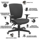 Ver imagem 4 de Kit 02 Cadeiras de Escritório Diretor Office Base Giratória Preto Alta Flexi P03 Vinil Preto - Lyam
