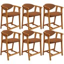 Ver imagem 1 de Kit 06 Banquetas Baixa para Cozinha Sala Jantar Bancada Cecília L02 Bouclê Terracota - Lyam Decor
