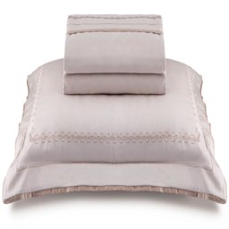 CAPA DE EDREDOM DUVET CASAL 300 FIOS 100% ALGODÃO 3 PEÇAS - METRO 2,20mx2,40m, BEGE - 2