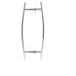 Puxador Duplo Alumínio Curvo 40cm Porta Pivotante Polido - 2 Puxador Duplo Alumínio Curvo 40cm Porta Pivotante Polido - 2