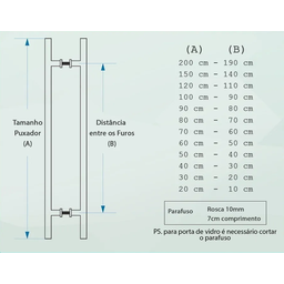 Puxador Duplo Alumínio Curvo 40cm Porta Pivotante Polido - 3 Puxador Duplo Alumínio Curvo 40cm Porta Pivotante Polido - 3