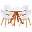 Ver imagem 2 de Conjunto Mesa Dallas Redonda 90 cm + 4 Cadeiras Leda - Branco