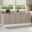 Ver imagem 1 de Kit com 2 Balcões de Cozinha 3 Gavetas 4 Portas (sem Tampo e Pia) Branco/Crema Vik Madesa 01